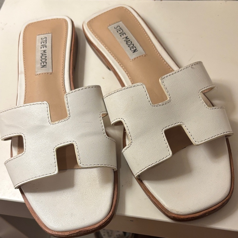 Steve & Barry's White Slide Sandals